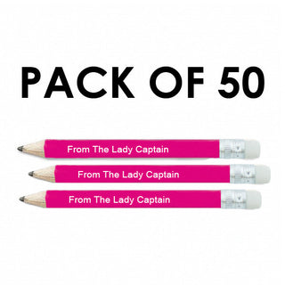 Pack of 50 From the Lady Captain Pencil with eraser- Pink