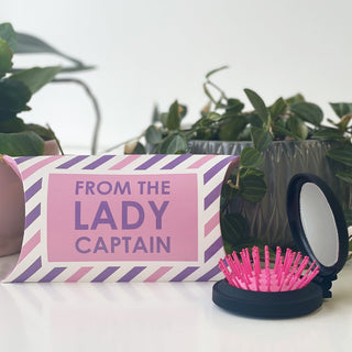FREE Presentation Pillow Box with Every From the Lady Captain Mirror & Hair Brush