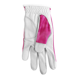Cabretta Leather Lycra Comfort Stretch Left Hand Ladies Golf Glove - Flamingo Pink Feather