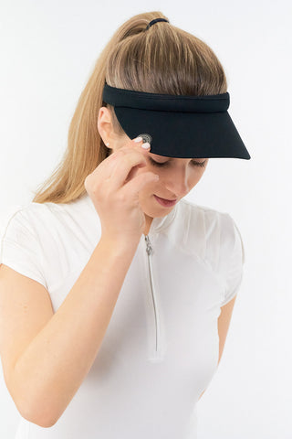 Ladies Golf Clip Visor with Ball Marker - Black