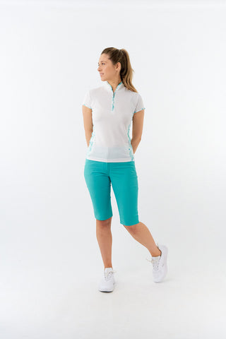 Pure Golf Ladies Bliss Sleeveless Golf Polo Shirt - Aquamarine Lake