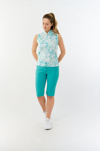 Pure Golf Ladies Rise Sleeveless Polo Shirt - Aquamarine Lake