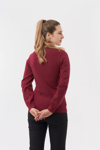 Pure Golf Brace Super Soft Lined Sweater Quarter Zip - Garnet Berry
