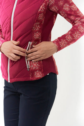 Pure Golf Amber Quilted Gilet  - Garnet Berry