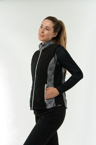 Pure Golf Amber Quilted Gilet  - Mono Snake