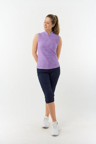 Pure Golf Cove Ladies Sleeveless Polo Shirt - Lilac