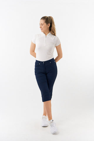 Pure Golf Olivia Ladies Cap Sleeve Polo Shirt - White