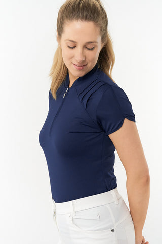 Pure Golf Olivia Ladies Cap Sleeve Polo Shirt - Navy