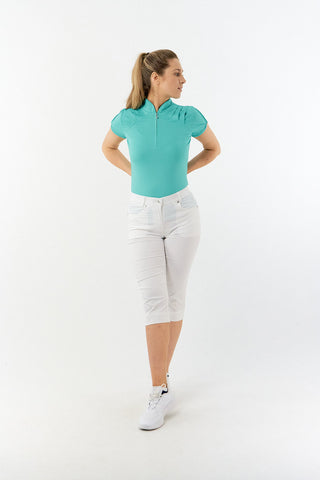 Pure Golf Olivia Ladies Cap Sleeve Polo Shirt - Ocean
