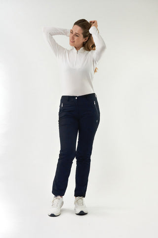Pure Golf Navy Cascade Waterproof/Lined  Ladies Golf Trousers