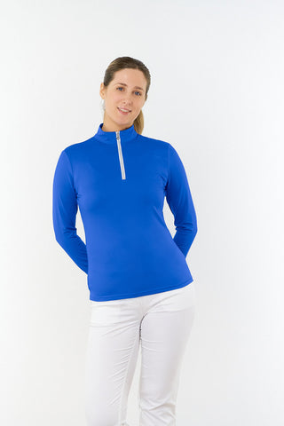 Pure Golf Ladies Tranquillity Mid Quarter Zip Polo - Royal Blue