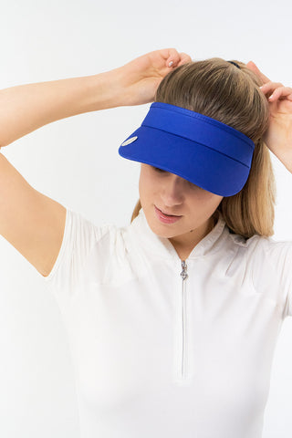 Ladies Golf Telephone Wire Visor with Ball Marker - Royal Blue