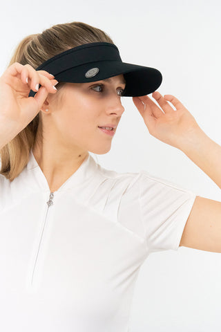 Telephone Wire Ladies Golf Visor with Ball Marker -Black