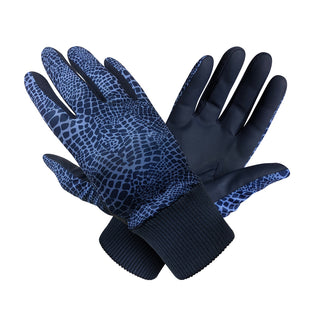 Surprizeshop Polar Stretch Pair of Winter Ladies Golf Gloves - Navy Snake