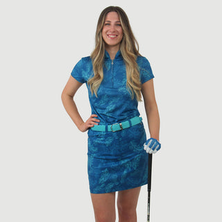Pure Golf Ladies Skye Cap Sleeve Polo Shirt - Feather