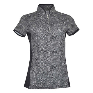 Pure Golf Ladies Emily Cap Sleeve Polo Shirt - Cheetah