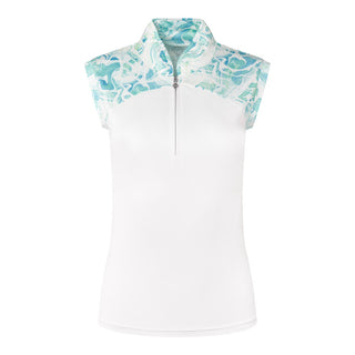 Pure Golf Ladies Spirit Sleeveless Golf Polo Shirt - Aquamarine Lake