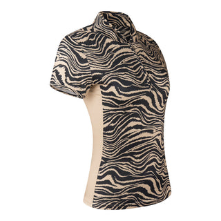 Pure Golf Ladies Bay Cap Sleeve Polo Shirt - Sand Safari