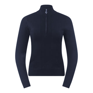 Pure Golf Brace Super Soft Quarter Zip Lined Sweater - Navy