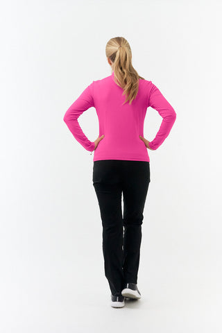Pure Golf Tranquility Mid-Zip Top - Pink Topaz