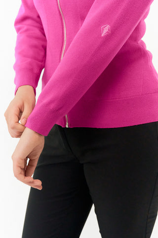 Pure Golf Blair Full Zip Lined Cardigan - Pink Topaz