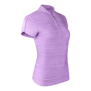 Pure Golf Cove Ladies Cap Sleeve Polo Shirt - Lilac