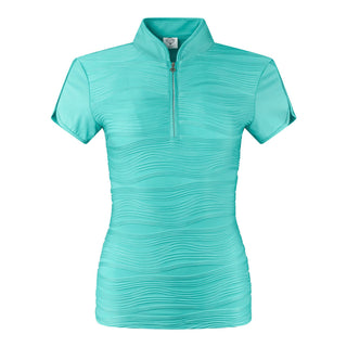 Pure Golf Cove Ladies Cap Sleeve Polo Shirt - Ocean Blue