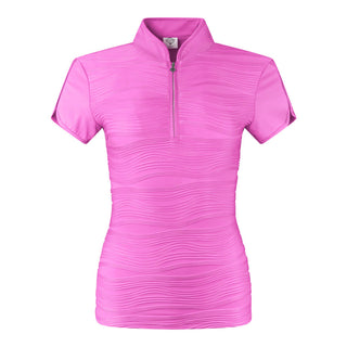 Pure Golf Cove Ladies Cap Sleeve Polo Shirt - Azalea