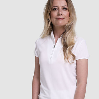Pure Golf Bloom Ladies Cap Sleeve Polo Shirt - White