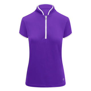 Pure Golf Bloom Cap Sleeve Ladies Golf Polo Shirt - Purple