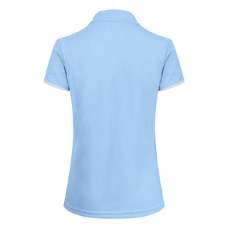 Pure Golf Bloom Ladies Cap Sleeve Polo Shirt - Pale Blue