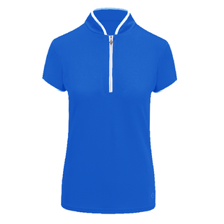 Pure Golf Bloom Cap Sleeve Womens Golf Polo Shirts  - Royal Blue
