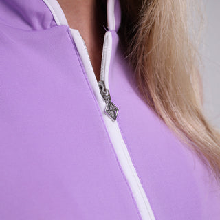 Pure Golf Bloom Ladies Sleeveless Golf Polo Shirt - Lilac