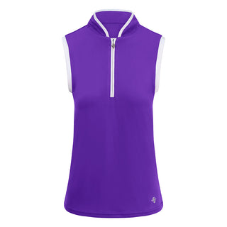 Pure Golf Bloom Sleeveless Golf Polo Shirt - Purple
