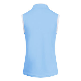 Pure Golf Bloom Ladies Sleeveless Golf Polo Shirt - Pale Blue