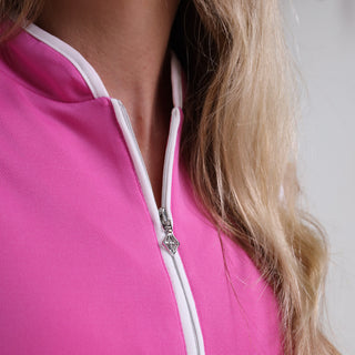 Pure Golf Bloom Ladies Sleeveless Polo Shirt - Azalea
