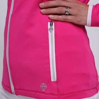 Pure Golf Ladies Mist Full Zip Mid Layer - Hot Pink