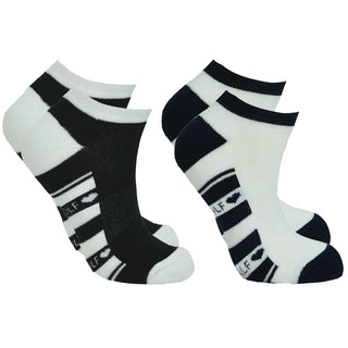Pure Ladies 2 Pair Pack Of Trainer Golf Socks- Black