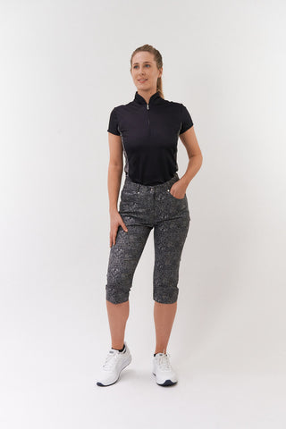 Pure Golf Ladies Holly Cap Sleeve Polo Shirt - Cheetah