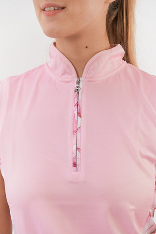 Pure Golf Ladies Elise Sleeveless Golf Polo Shirt - Orchid Pink