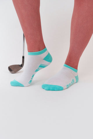 Pure Ladies 2 Pair Pack Of Trainer Golf Socks- Ocean