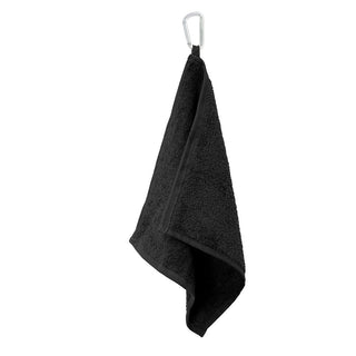 Golf Towel with Carabiner - Black