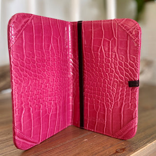 Pink Crocodile Effect Golf Scorecard Holder