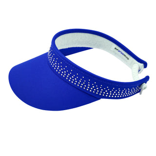 Crystal Telephone wire ladies golf visor with Ball Marker - Royal Blue