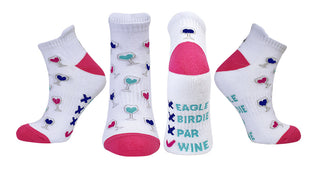 Pair Of Wine Slogan Ladies Golf Socks