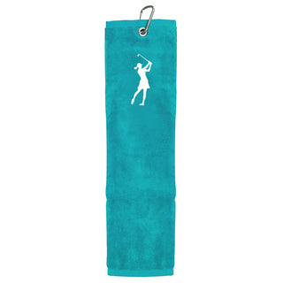 Tri-Fold Golf Towel - Aqua