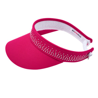 Surprizeshop Crystal Telephone wire ladies golf visor with Ball Marker -Pink