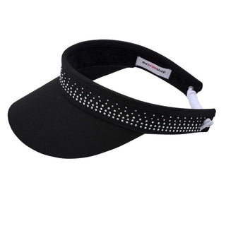 Surprizeshop Crystal Telephone wire Ladies Golf visor with Ball Marker -Black