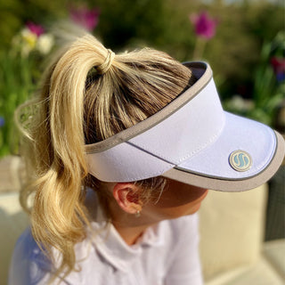 Ladies Golf Velcro Visor with Matching Ball Marker - White