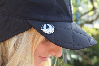 Ladies Waterproof Fleece Lined Rain Cap with Marker -Black